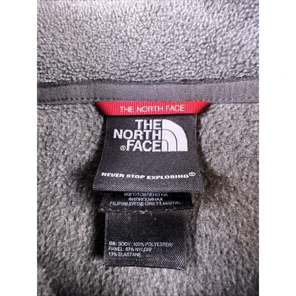 The North Face Fleece 1/4 Zip Men's L Gray Lightweight Chest Pocket‎ Hiking Logo